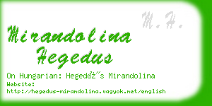 mirandolina hegedus business card